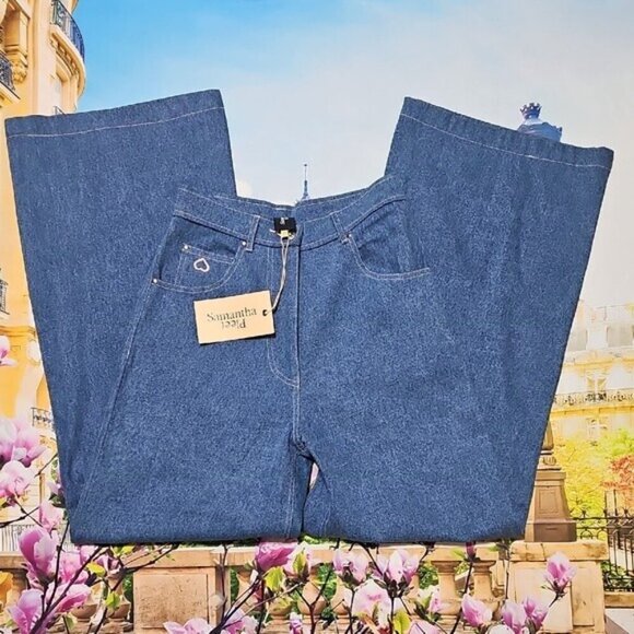 Samantha Pleet High Wasisted Wide Leg Blue Jeans Size 27 New - Picture 3 of 8